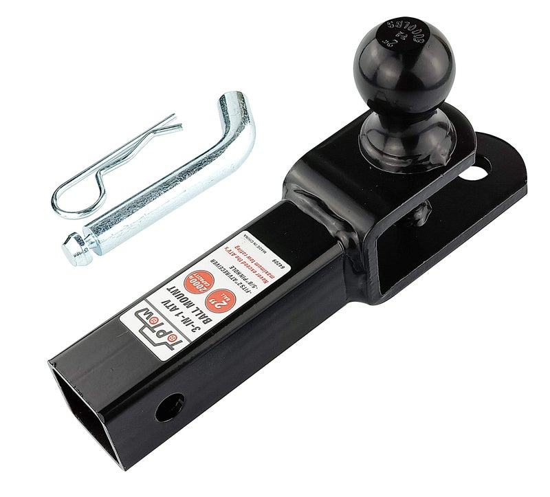 TOPTOW ATV/UTV Trailer Hitch Towing Ball Mounts, 2-Inch Ball, Clevis Pin, Fits 2-Inch Receiver - Image 5